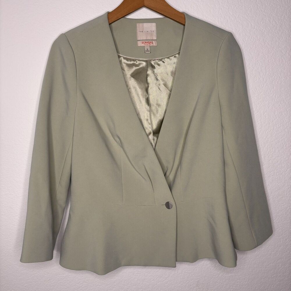 The Limited Women Blazer  Light Green Color Size Medium Scandal Collection